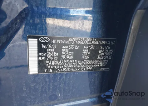 2023 Hyundai Santa Fe Limited z USA, uszkodzony, nr VIN 5NMS4DALXPH541399